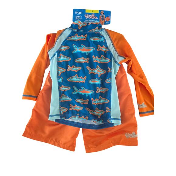 UV Skinz Boys‎ Swimsuit Set Sz 5 - Picture 1 of 3
